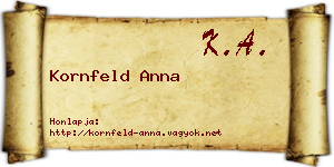 Kornfeld Anna névjegykártya